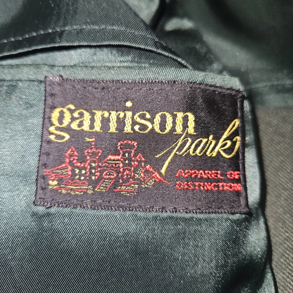VTG Garrison Park Two Button Blazer Sport Coat Olive Green Sz L Approx
